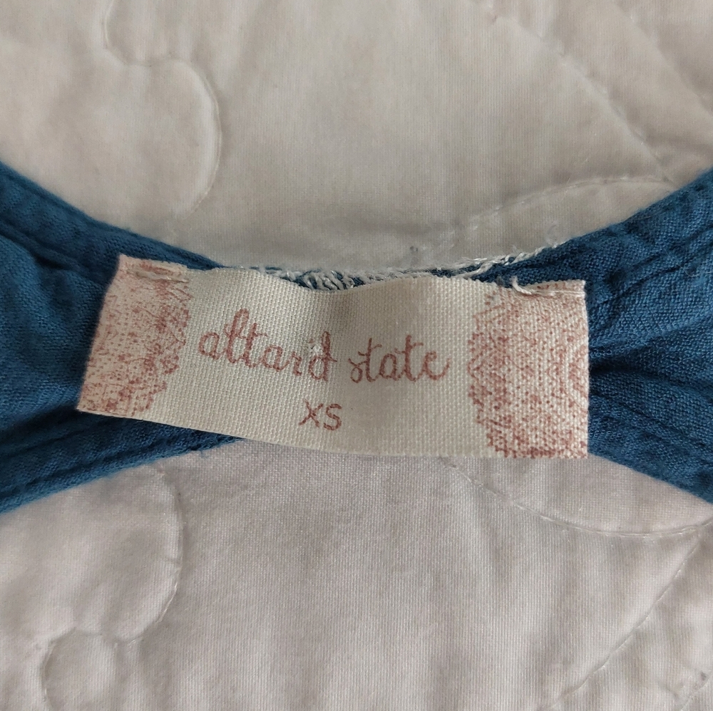 Altar'd State - Blue & White Floral Mini Dress Flowy - Picture 2 of 9